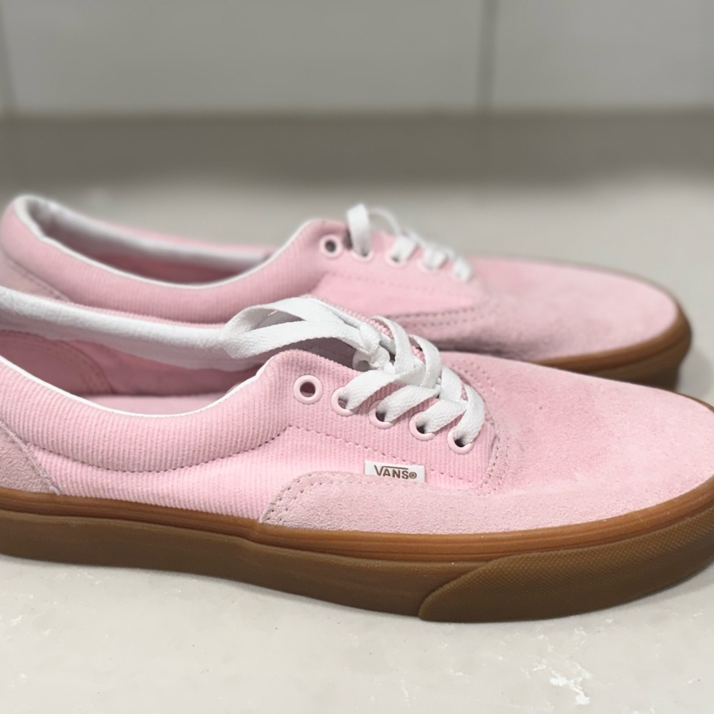Vans Light Pink Canvas Shoes with Gum Sole - Picture 2 of 2